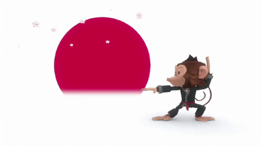 The mascot Toya tries her hand at martial art in the video