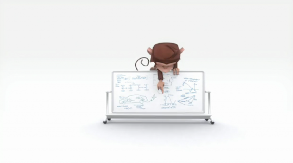 The toya mascot tries to explain the hybrid system with calculations in the video